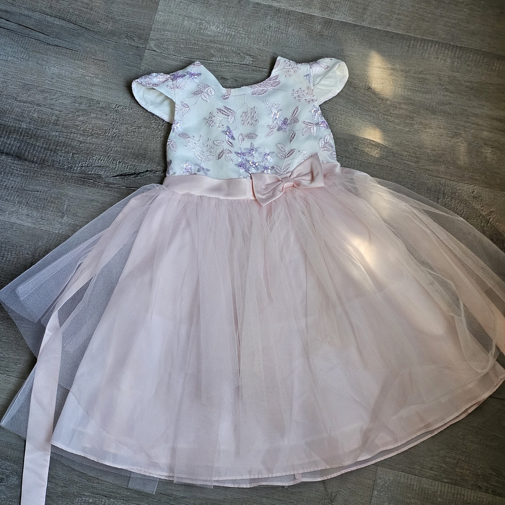 Rare Editions Pink and White Floral Dress